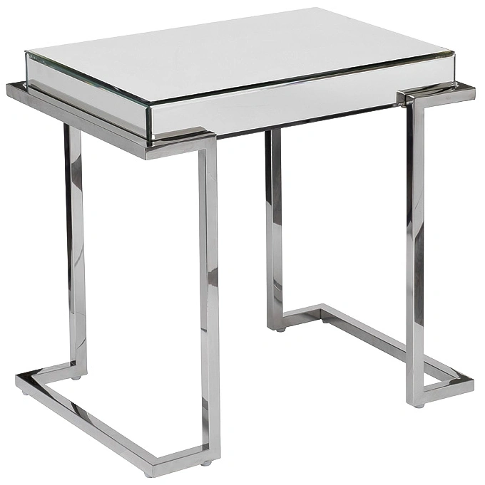 Журнальный стол KFG130, 57x41x55, зеркало, серебро / хром 