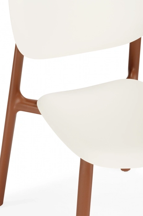 Пластиковый стул Mokka, коричневый / молочный