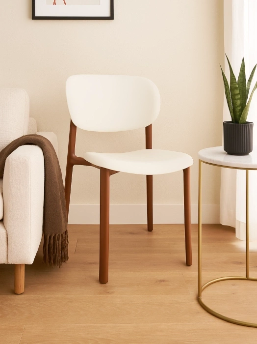 Пластиковый стул Mokka, коричневый / молочный