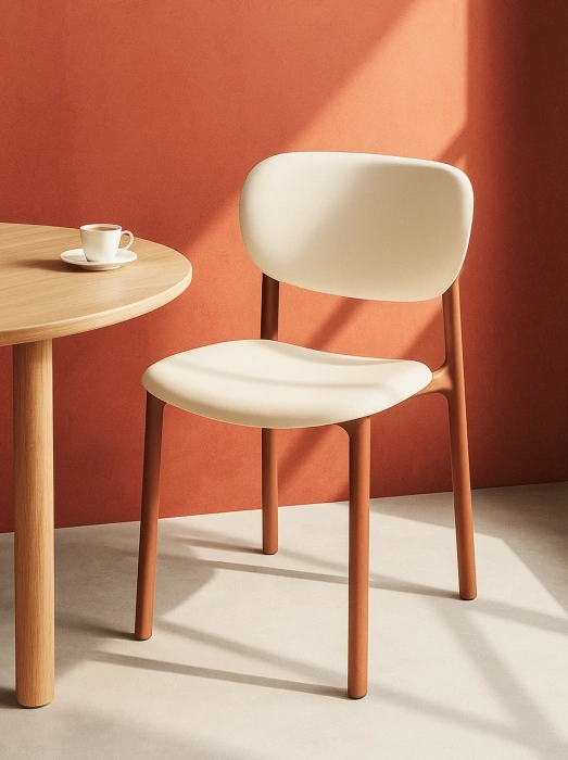 Пластиковый стул Mokka, коричневый / молочный