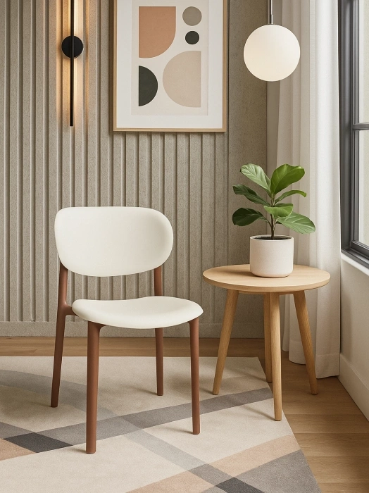 Пластиковый стул Mokka, коричневый / молочный