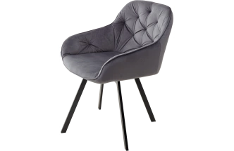 Стул Gale, поворотный, мягкий, Bluvel-14 grey, велюр, черный каркас