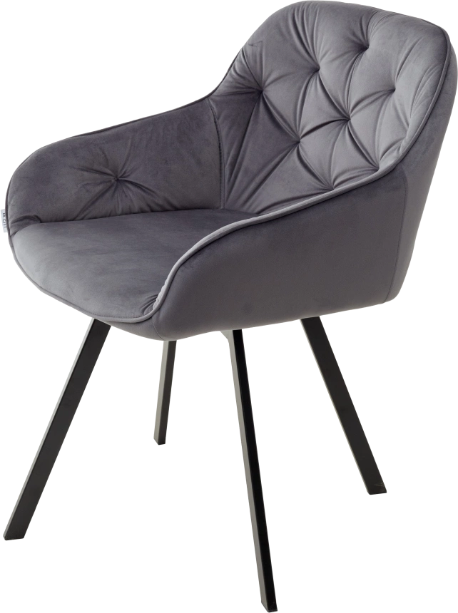 Стул Gale, поворотный, мягкий, Bluvel-14 grey, велюр, черный каркас
