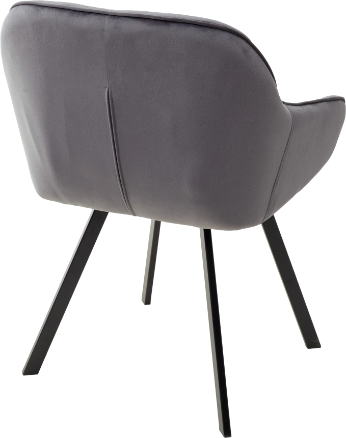 Стул Gale, поворотный, мягкий, Bluvel-14 grey, велюр, черный каркас