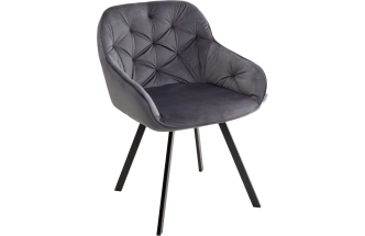 Стул Gale, поворотный, мягкий, Bluvel-14 grey, велюр, черный каркас