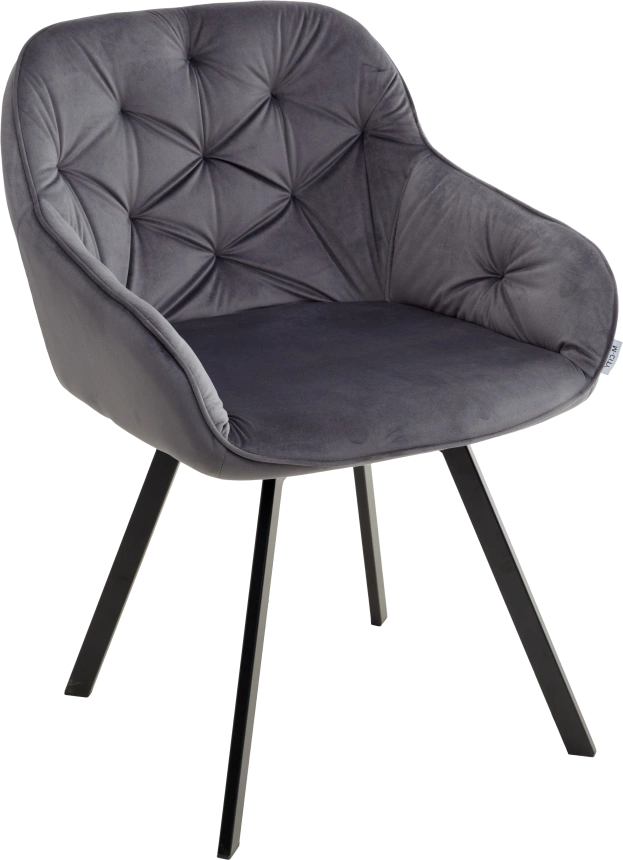 Стул Gale, поворотный, мягкий, Bluvel-14 grey, велюр, черный каркас
