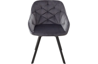 Стул Gale, поворотный, мягкий, Bluvel-14 grey, велюр, черный каркас
