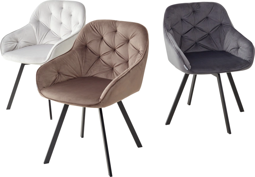 Стул Gale, поворотный, мягкий, Bluvel-14 grey, велюр, черный каркас