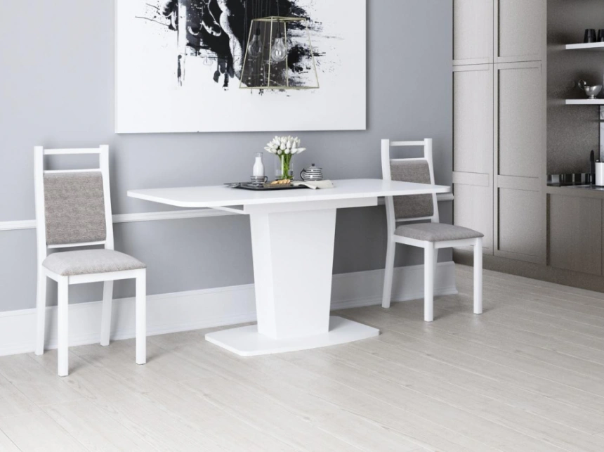 Кухонный раздвижной стол Токио-28, 120(152)х75х75, белый