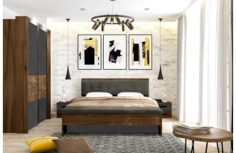 Кровать Глазго 160, двуспальная, металл бруклин / таксония