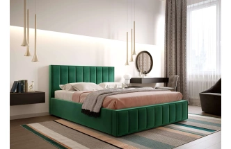 Кровать Женева 140, полутораспальная, мягкая, мора зеленый