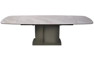 Обеденный раздвижной стол 169DT-92151, 190(290), керамика, бежевый мрамор / серый