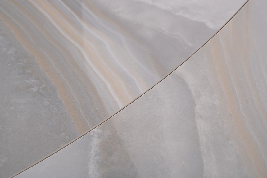 Обеденный раздвижной стол 169DT-92151, 190(290), керамика, бежевый мрамор / серый