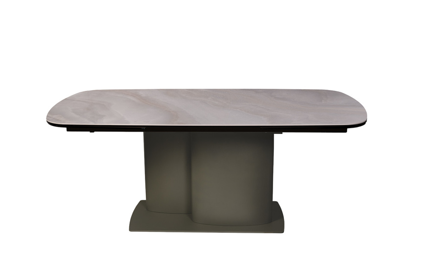 Обеденный раздвижной стол 169DT-92151, 190(290), керамика, бежевый мрамор / серый