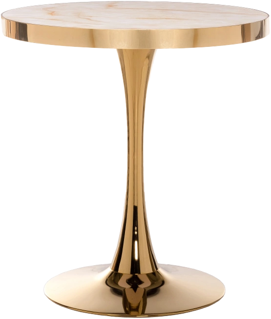 Кухонный стол Dorian 70x76, МДФ, white, каркас золотой 