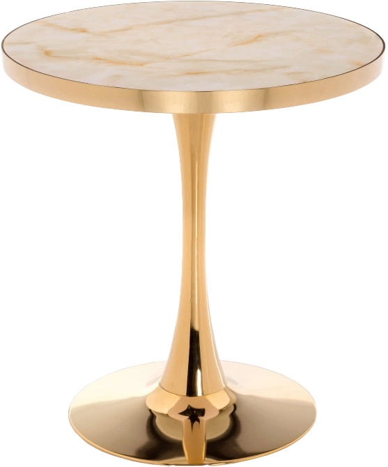 Кухонный стол Dorian 70x76, МДФ, white, каркас золотой 