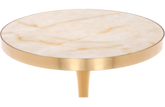 Кухонный стол Dorian 70x76, МДФ, white, каркас золотой 