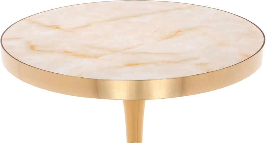 Кухонный стол Dorian 70x76, МДФ, white, каркас золотой 