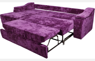 Диван угловой Бруно, ткань Plush purple velvet, нить белая, угол левый