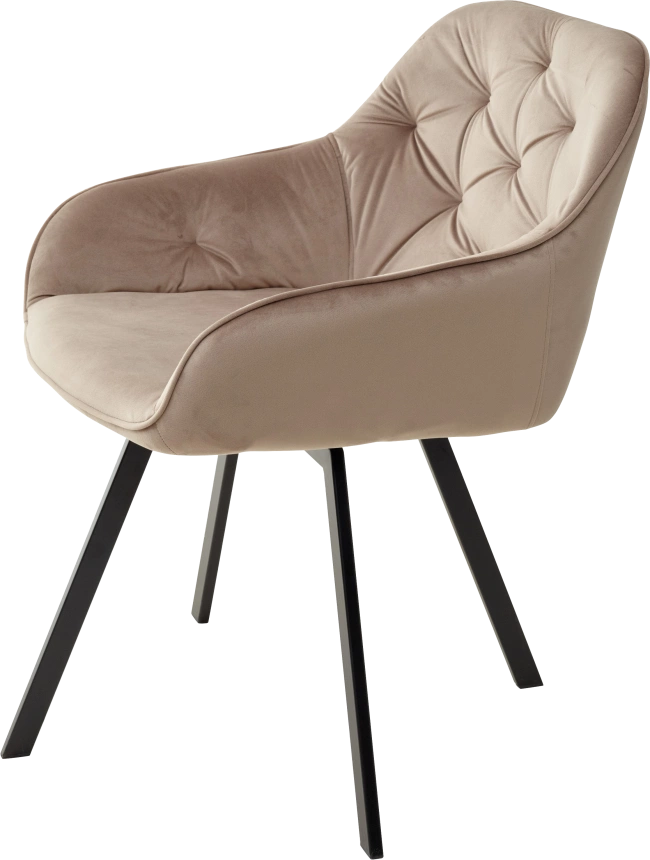 Стул Gale, поворотный, мягкий, Bluvel-40 beige, велюр, черный каркас