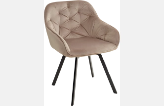 Стул Gale, поворотный, мягкий, Bluvel-40 beige, велюр, черный каркас