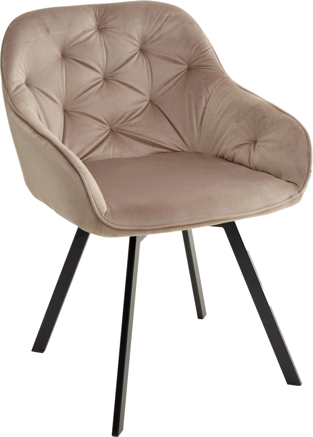 Стул Gale, поворотный, мягкий, Bluvel-40 beige, велюр, черный каркас