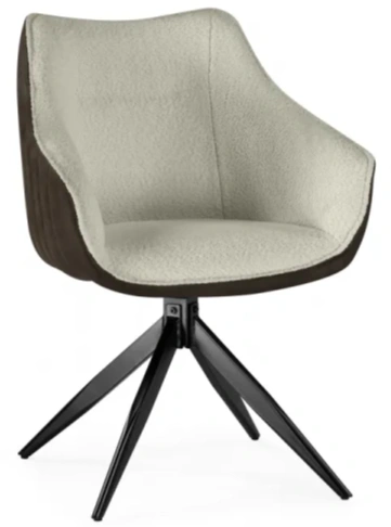 Стул Kansas, поворотный 360, коричневый / кремовый / чёрный