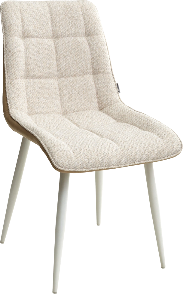 Стул Chic, мягкий, TRF-11 светло-бежевый, RU-16 бежевый винтаж, белый каркас