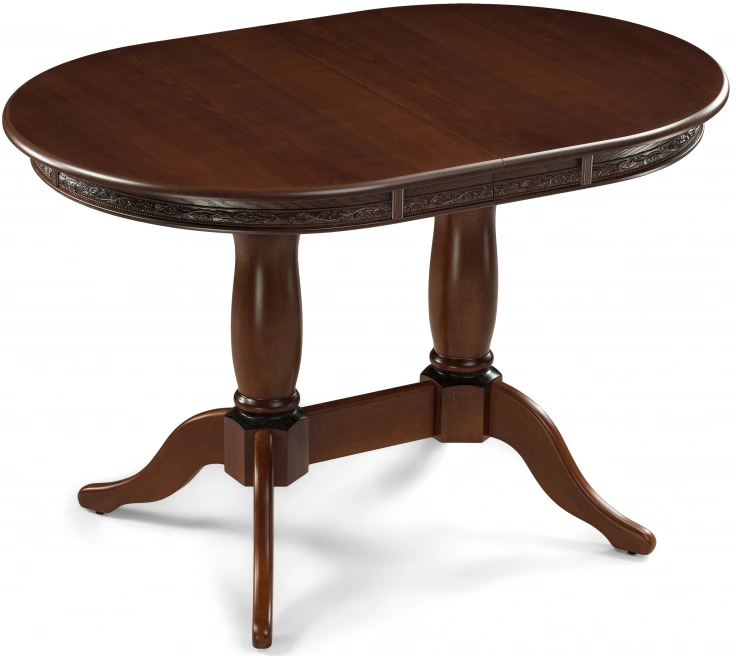 Кухонный раздвижной стол Кантри, 120(160)х80х75, орех / коричневая патина