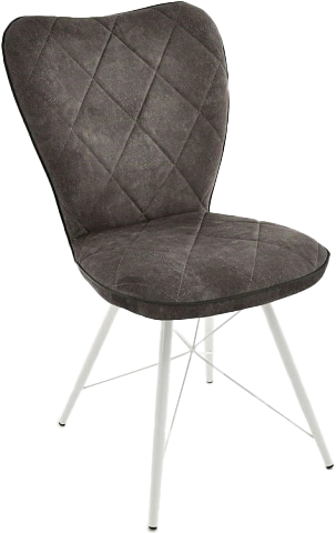 Стул Риоха, мягкий, милано 12, нитро блэк, велюр, каркас белый