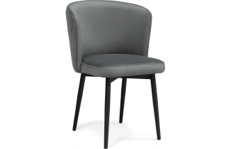 Стул мягкий Фрибур, крутящийся, велюр серый MR-11 / черный