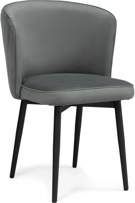 Стул мягкий Фрибур, крутящийся, велюр серый MR-11 / черный