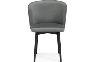 Стул мягкий Фрибур, крутящийся, велюр серый MR-11 / черный