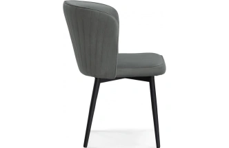Стул мягкий Фрибур, крутящийся, велюр серый MR-11 / черный