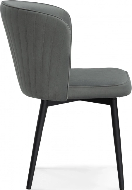 Стул мягкий Фрибур, крутящийся, велюр серый MR-11 / черный