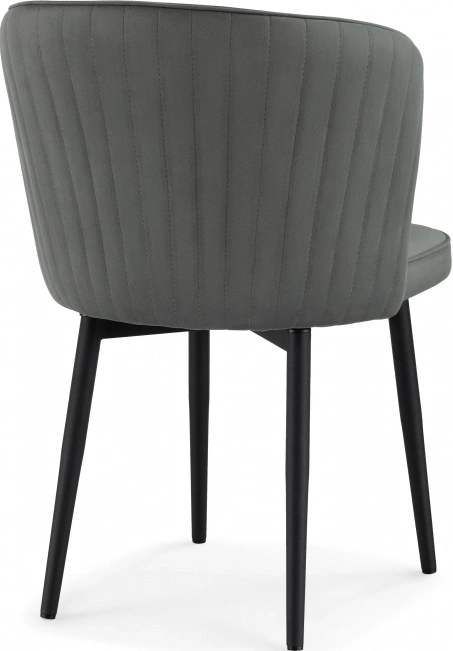 Стул мягкий Фрибур, крутящийся, велюр серый MR-11 / черный