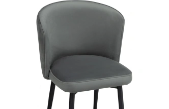 Стул мягкий Фрибур, крутящийся, велюр серый MR-11 / черный