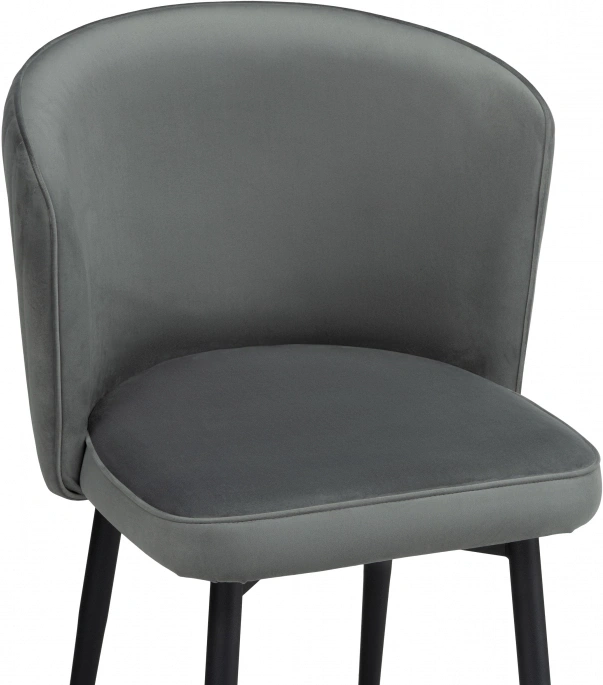 Стул мягкий Фрибур, крутящийся, велюр серый MR-11 / черный
