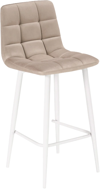 Полубарный стул Чилли К, на металлокаркасе, бежевый / белый