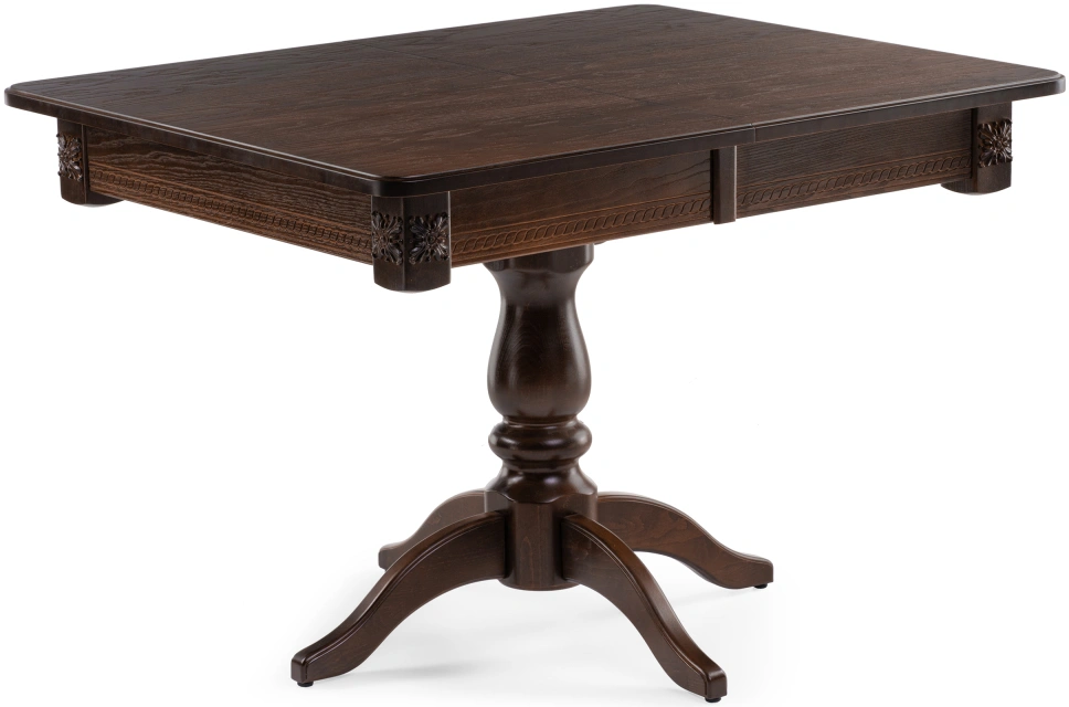 Кухонный обеденный раздвижной стол Матис, 110(150)х90х76, орех темный