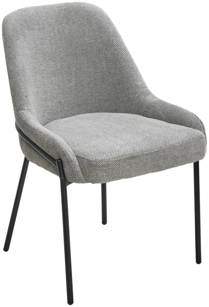 Стул Gavi, мягкий, Garna-018 серый, ткань, черный каркас