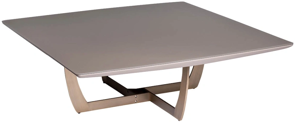 Журнальный стол Space, 120x120x40, МДФ, стекло, серый / бронза