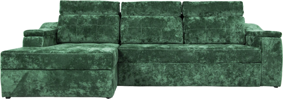 Диван угловой Бруно, ткань Crush 13, нить белая, угол левый