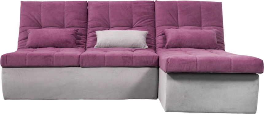 Диван прямой София 2, 228 на 170, ткань Tenerife elderberry, Tenerife silver