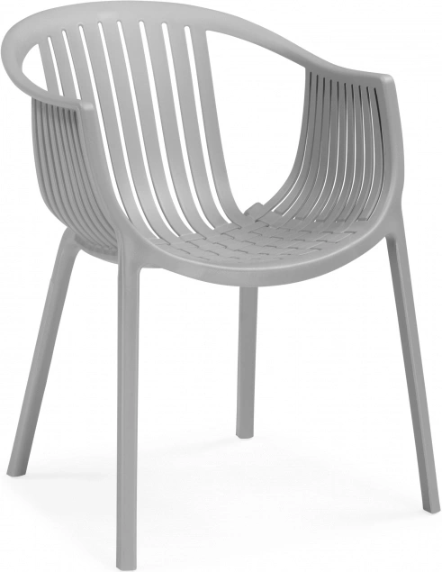 Стул-кресло Боркас, с подлокотниками, пластик серый