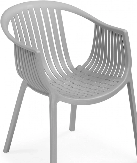 Стул-кресло Боркас, с подлокотниками, пластик серый