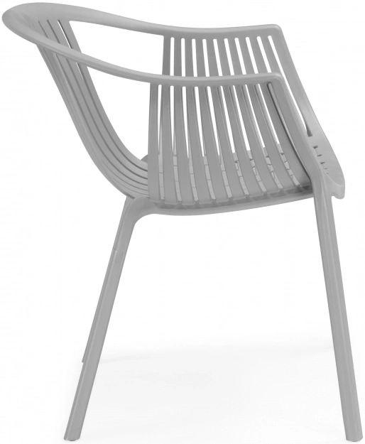 Стул-кресло Боркас, с подлокотниками, пластик серый