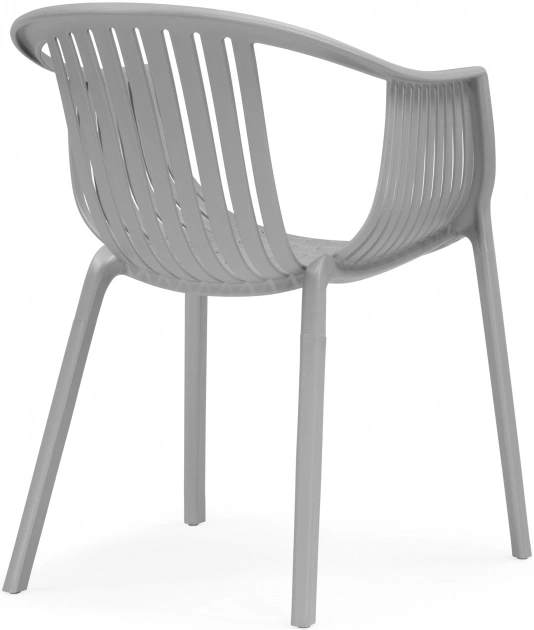 Стул-кресло Боркас, с подлокотниками, пластик серый