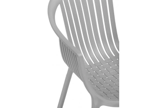 Стул-кресло Боркас, с подлокотниками, пластик серый