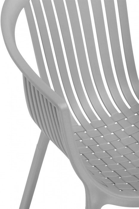 Стул-кресло Боркас, с подлокотниками, пластик серый